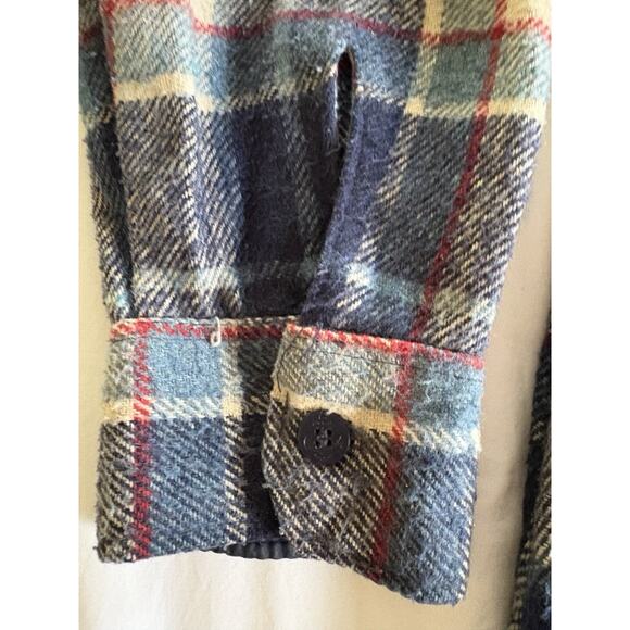 Fingerhut vintage 90s men’s flannel lined shirt size large. Tarzan Blue plaid - Picture 15 of 16